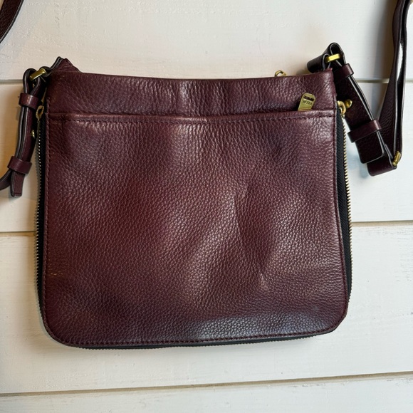 FOSSIL Leather Preston Crossbody Bag Purse Adjustable Strap Espresso Brown - Picture 8 of 10